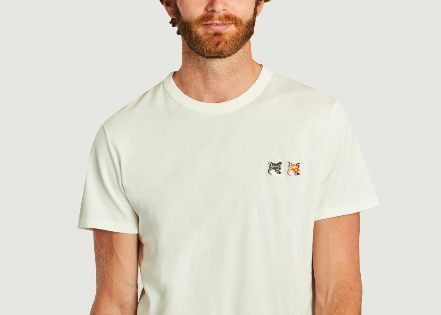 T-shirt double Fox Head  - Maison Kitsuné