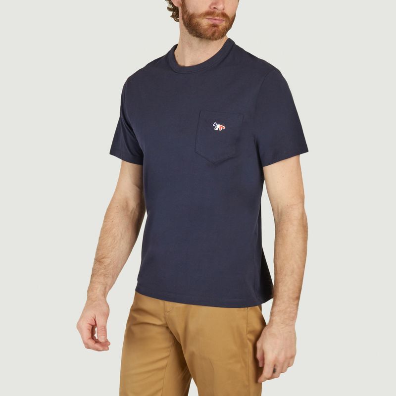 Tricolor Fox Patch T-shirt - Maison Kitsuné