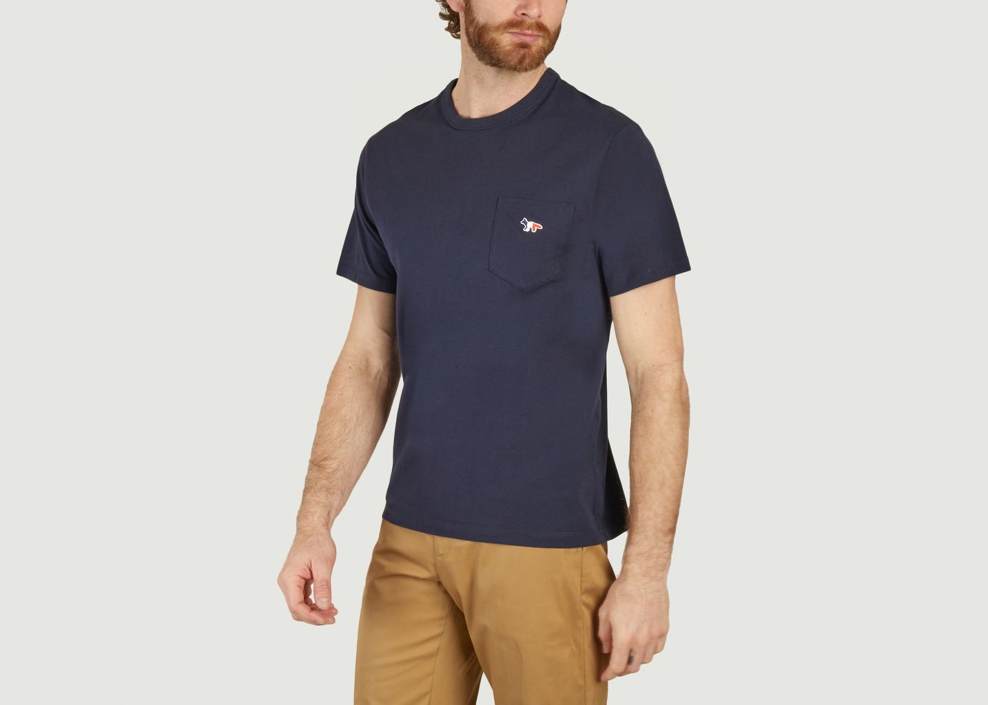 Tricolor Fox Patch T-shirt - Maison Kitsuné