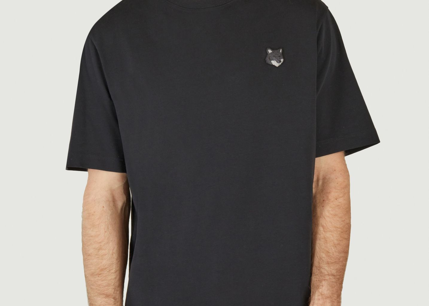 T-Shirt mit Fox Aufnäher - Maison Kitsuné