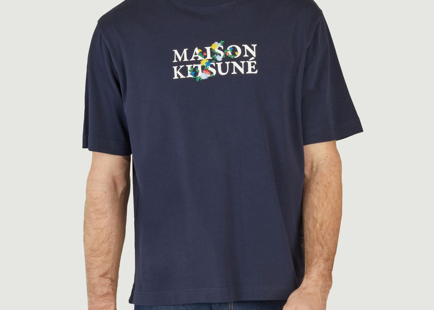 T-Shirt mit Blumenmuster - Maison Kitsuné