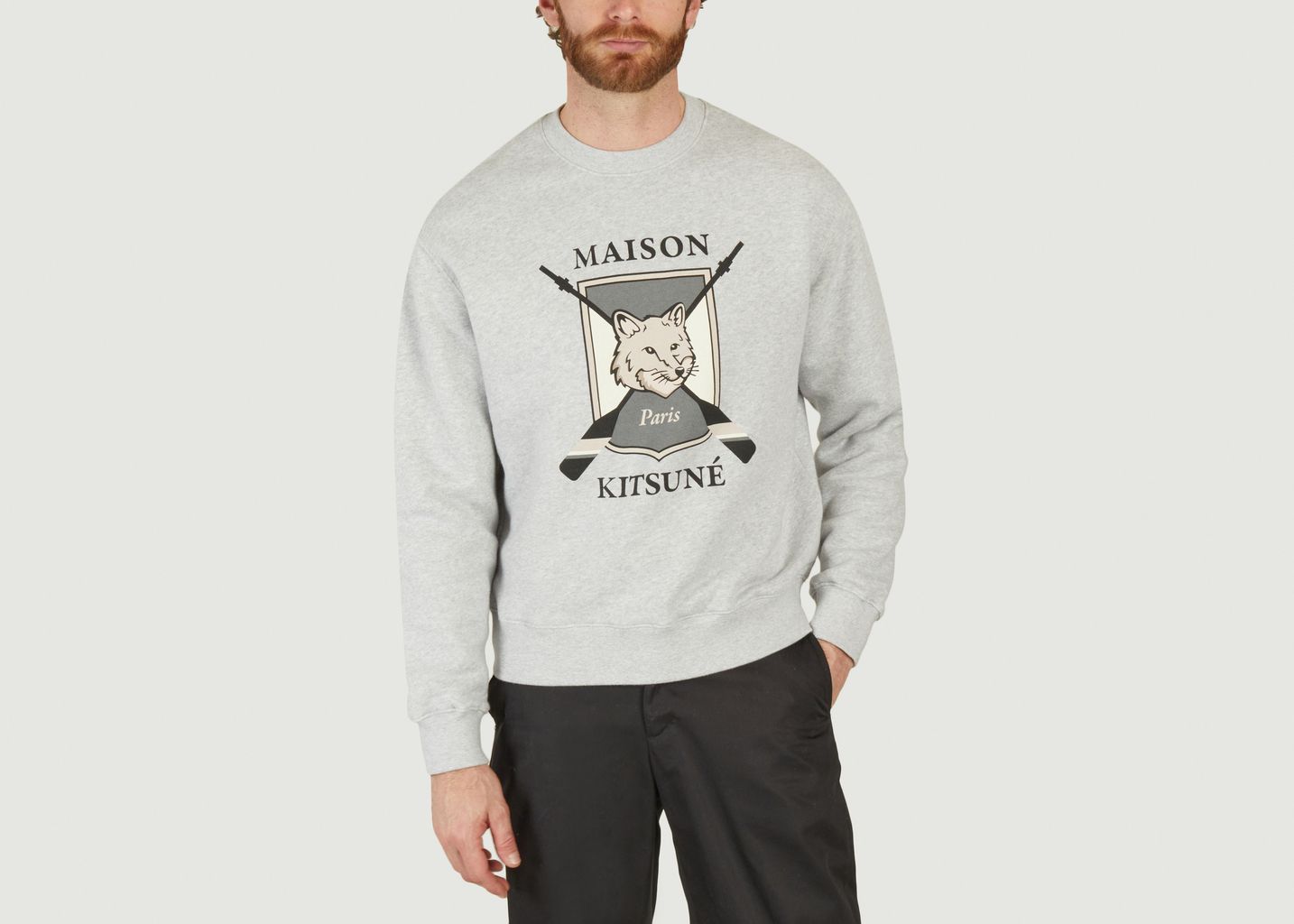 College Fox Printed Sweatshirt - Maison Kitsuné