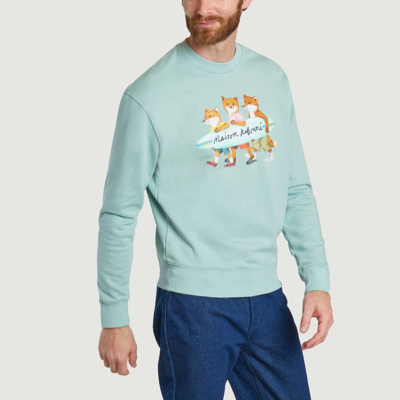 Sweatshirt Surfing Foxes - Maison Kitsuné