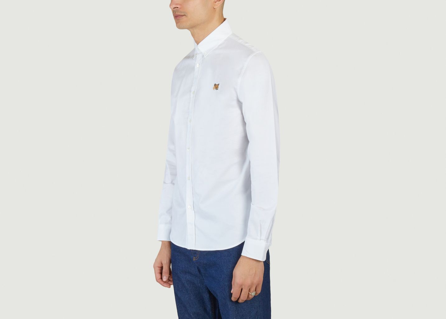 Chemise Classique Brodée Fox Head - Maison Kitsuné