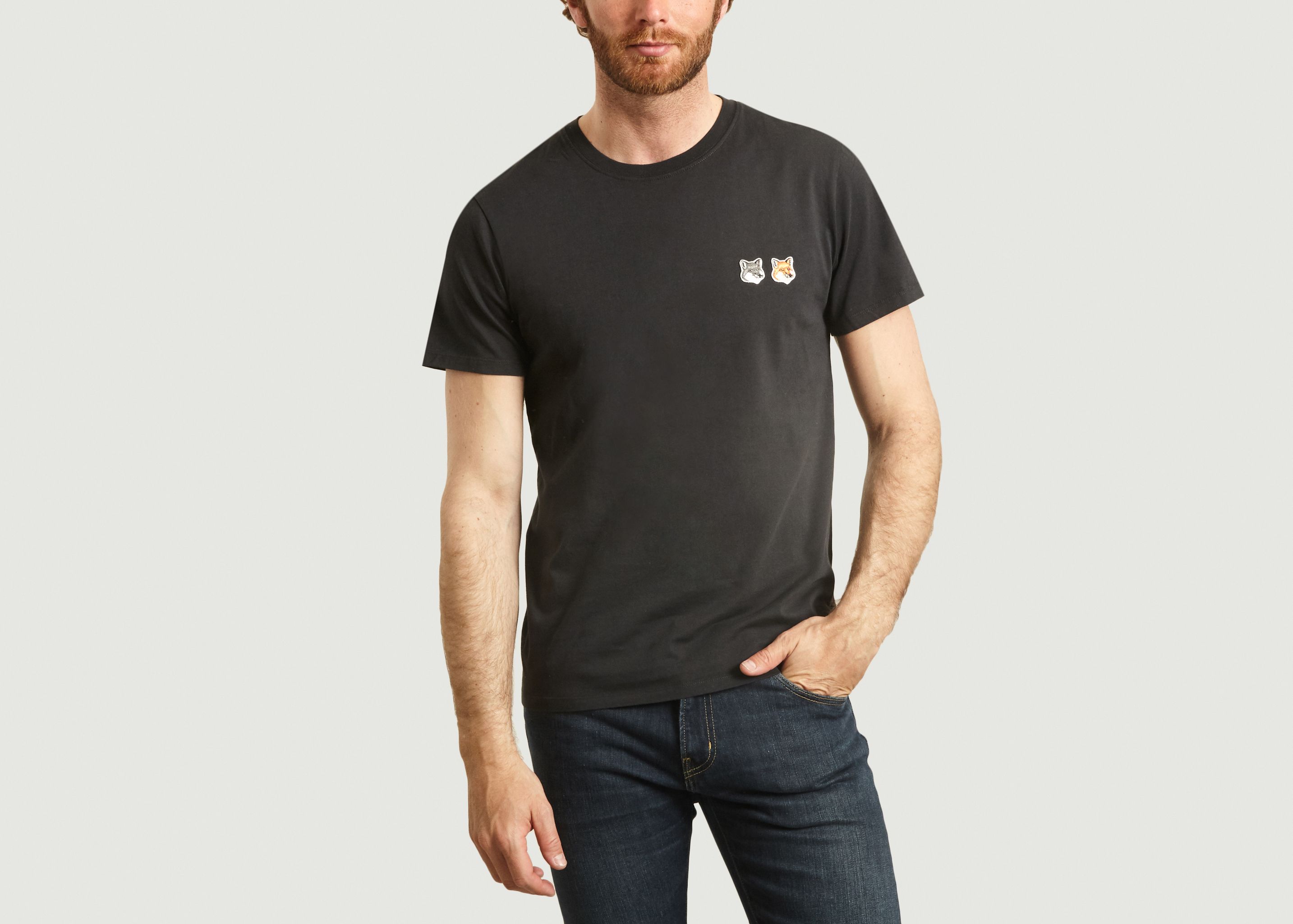 T-shirt brodé renards unisexe - Maison Kitsuné
