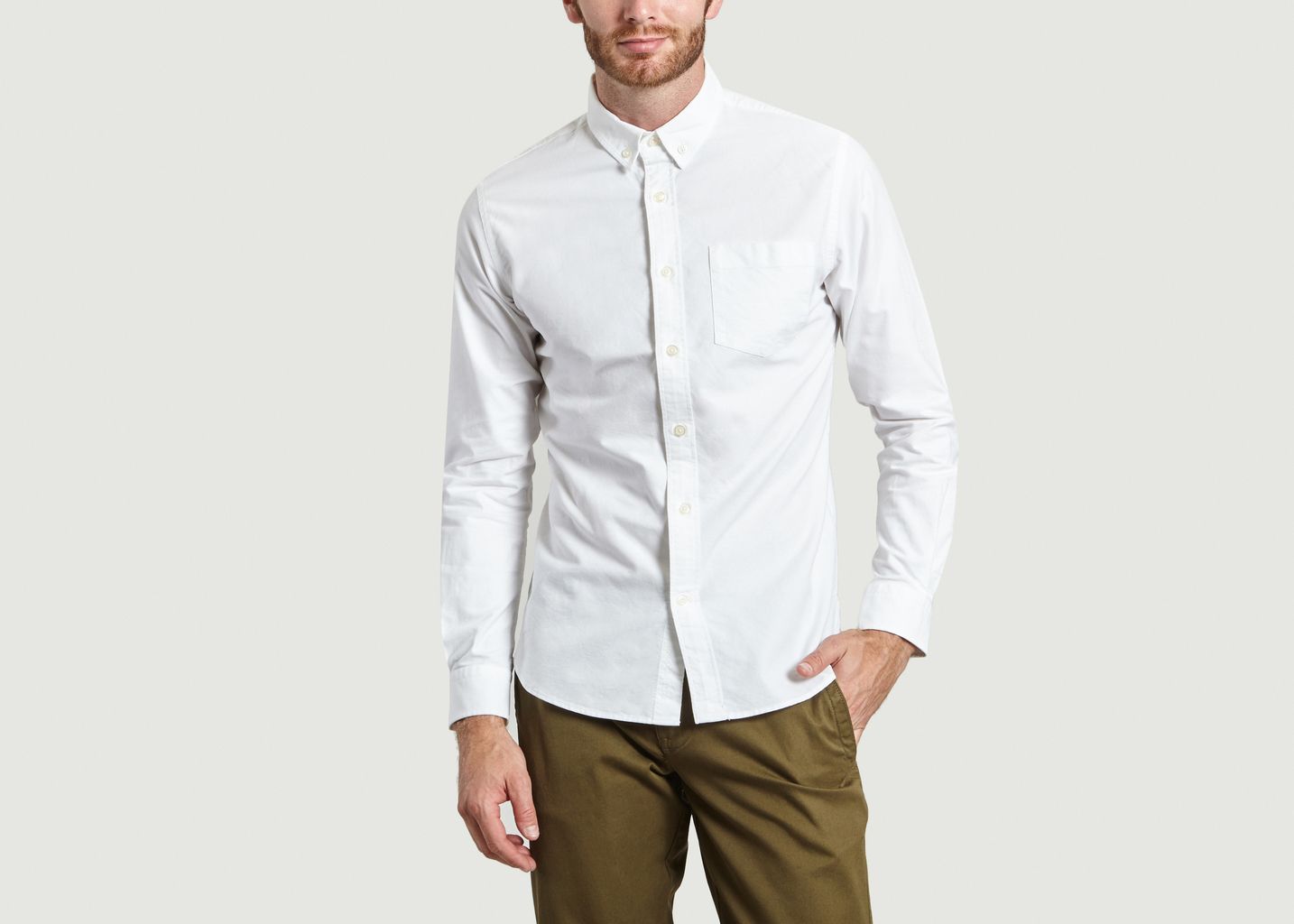 white cotton oxford shirt