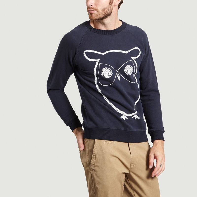 knowledge cotton apparel owl sweatshirt