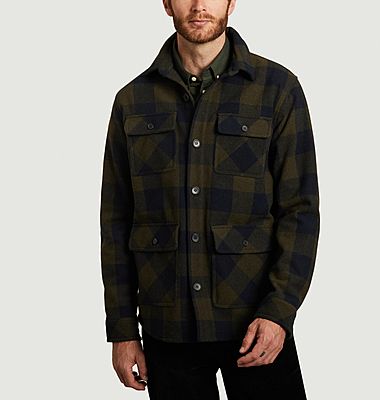 knowledge cotton apparel pine checked overshirt