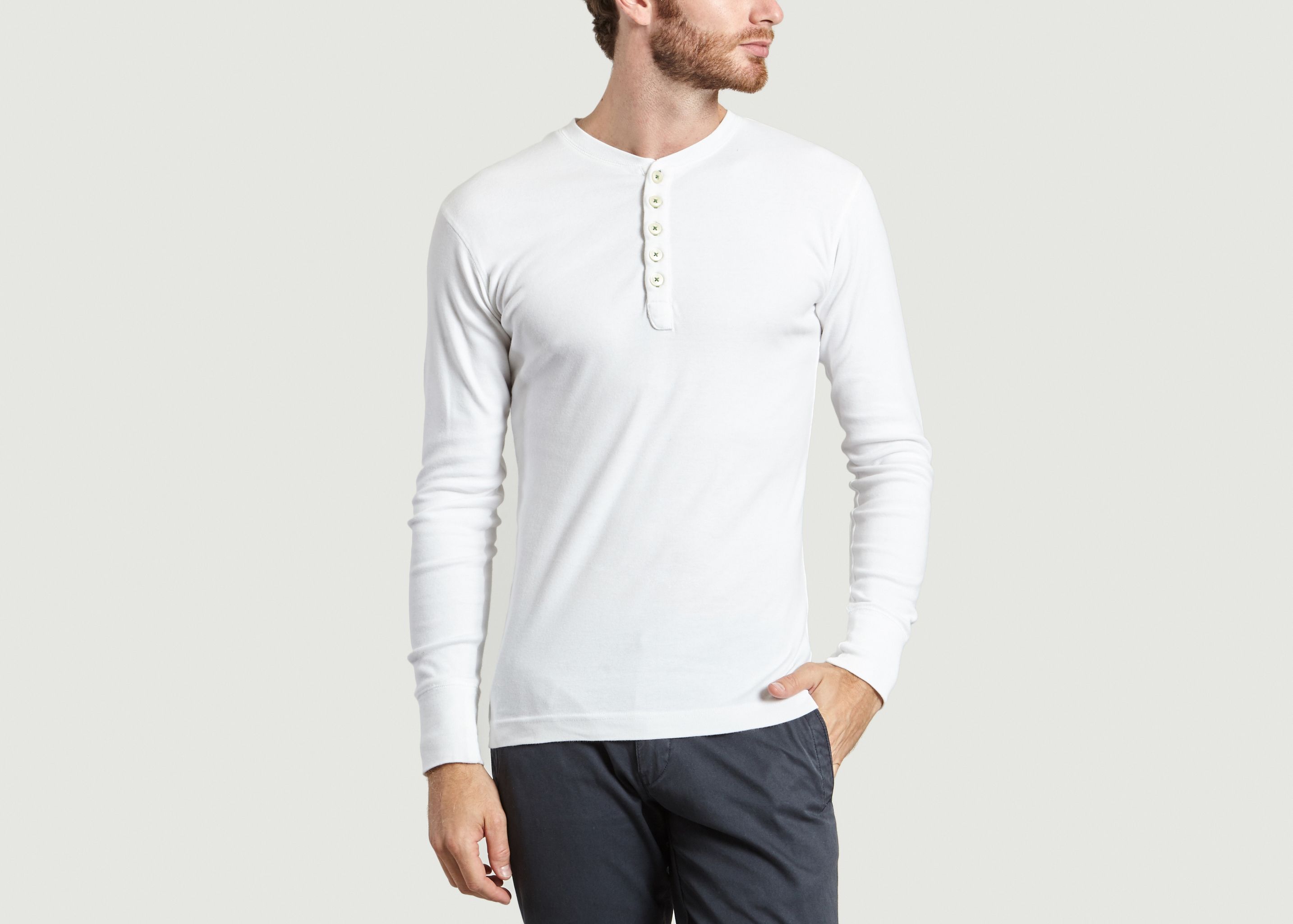 Separately skipper evaporation Henley T-shirt White Knowledge Cotton Apparel | L'Exception