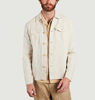 Organic linen overshirt with pockets