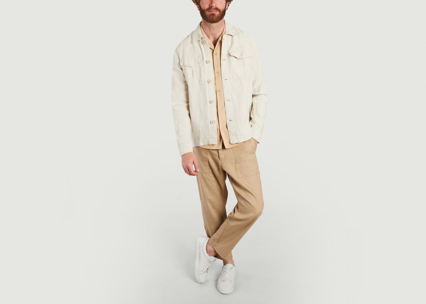 Organic linen overshirt with pockets - KCA