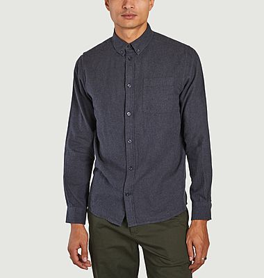 Melangé flannel custom fit shirt