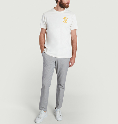 Pepita loose fit micro check pants