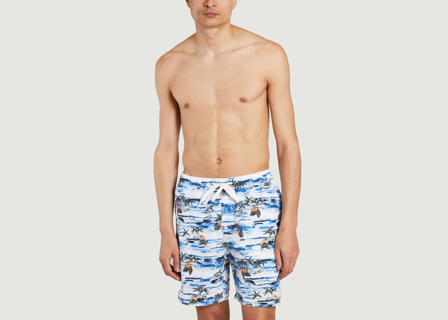 Swim shorts with waves and palm trees - KCA