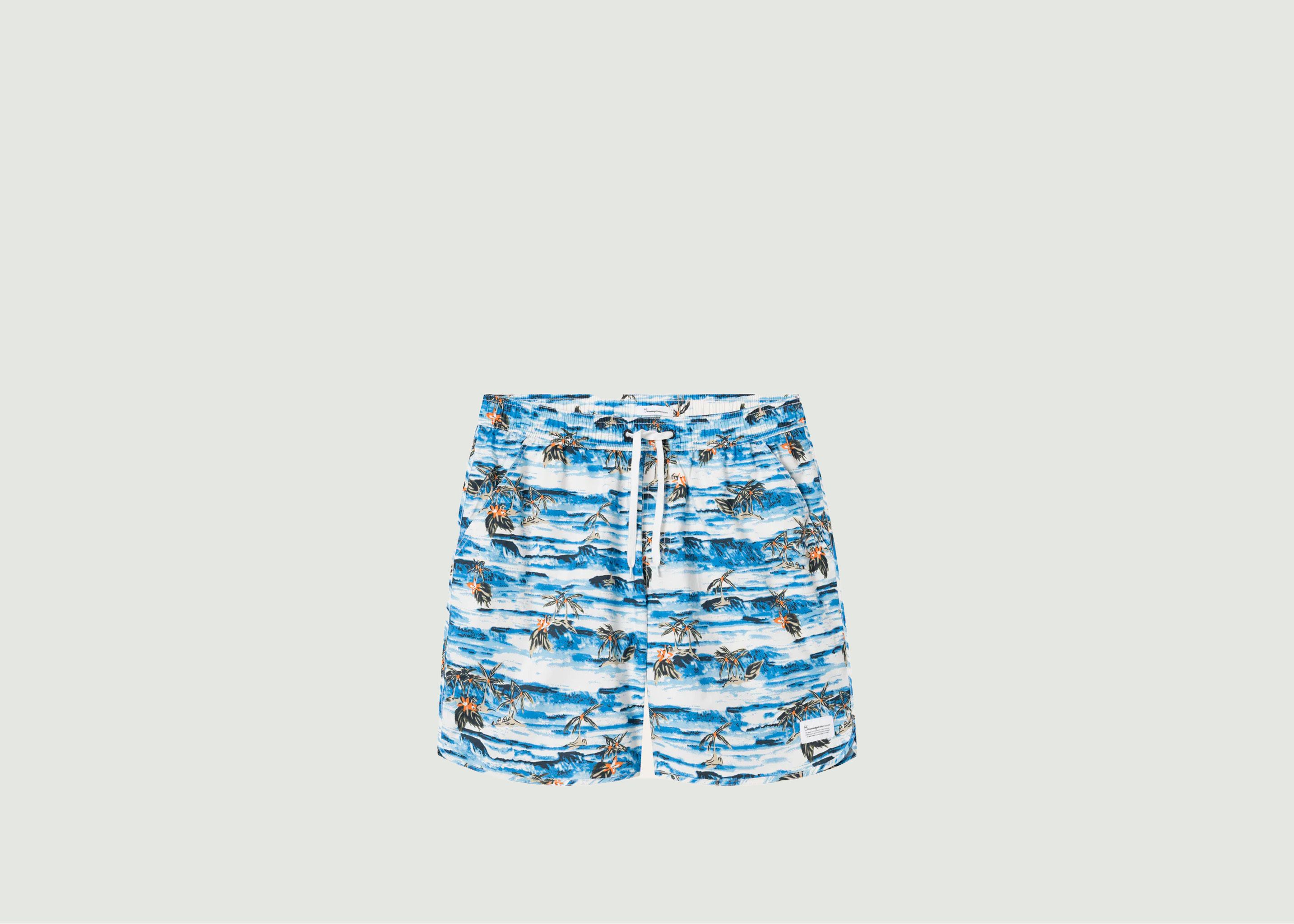 Swim shorts with waves and palm trees - KCA