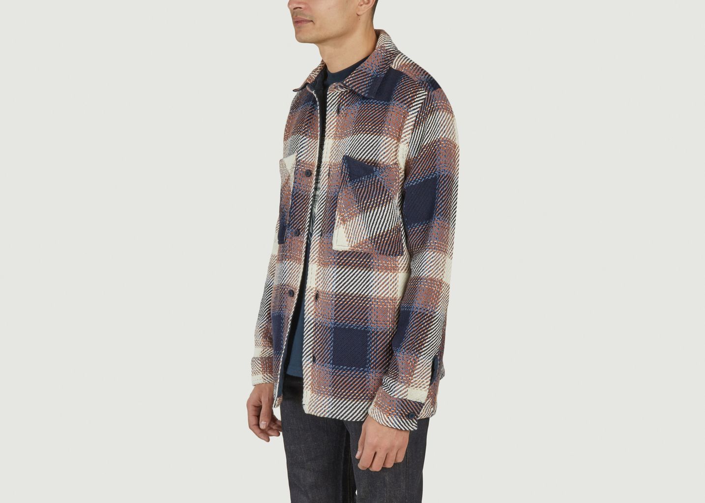 Organic cotton plaid overshirt - KCA