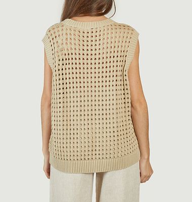 Knitted Vest With Crew Neck
