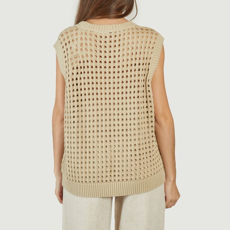 Knitted Vest With Crew Neck - KCA