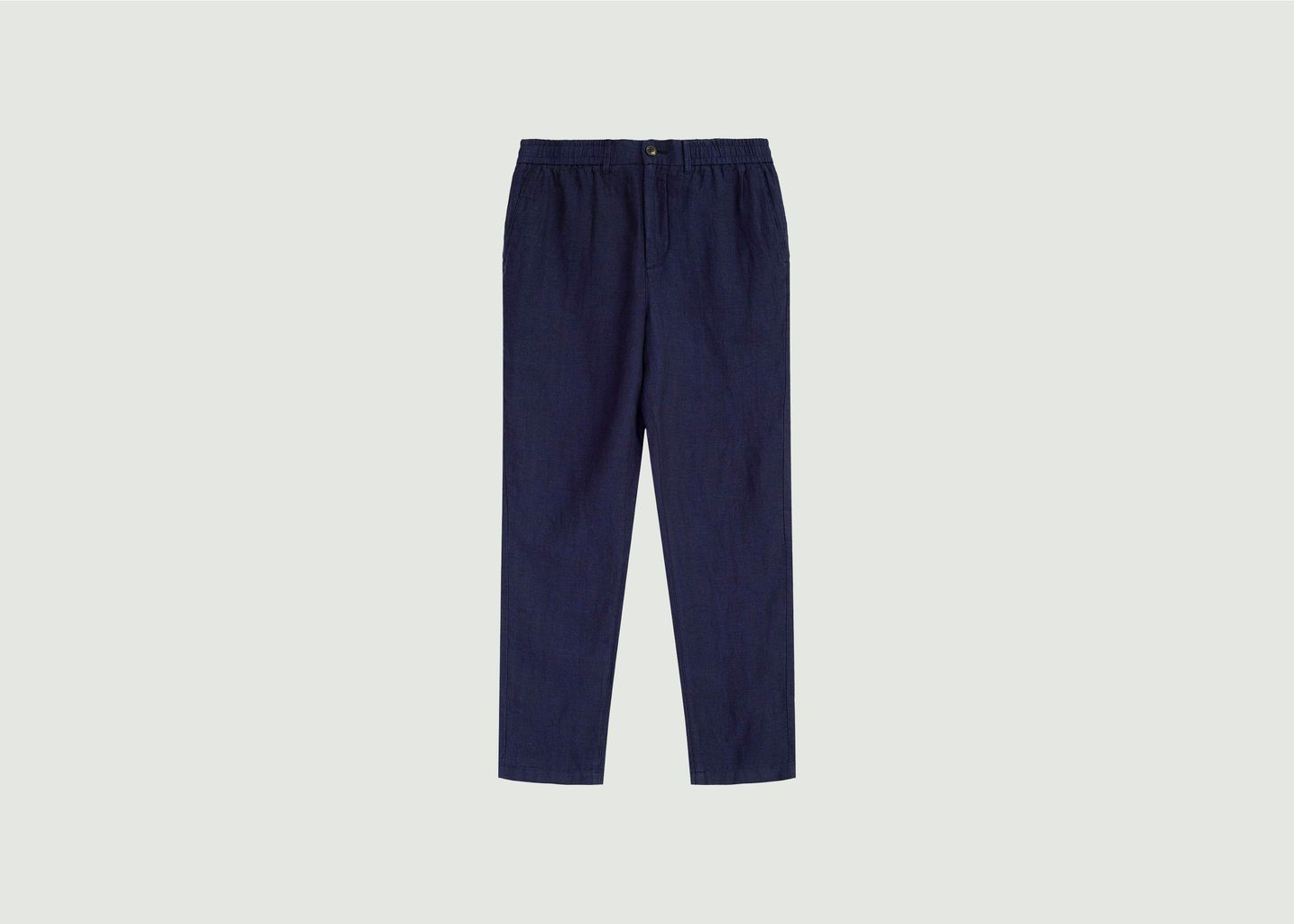 Tapered pants with elastic waistband in Tim herringbone linen - KCA