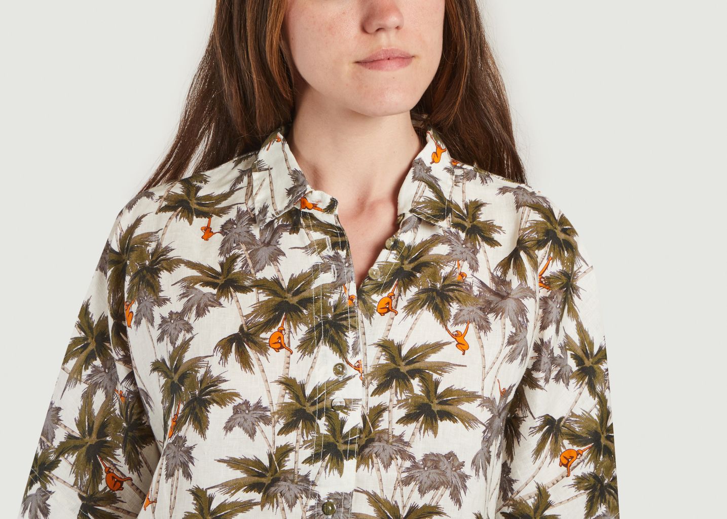 Organic linen Kimono shirt - komodo