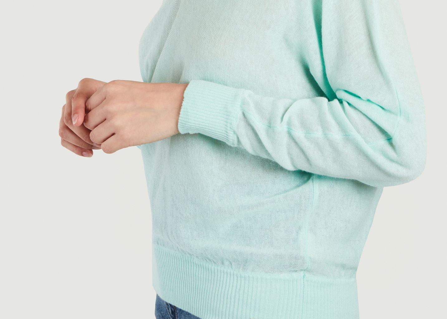 Organic linen sweater Clover - komodo