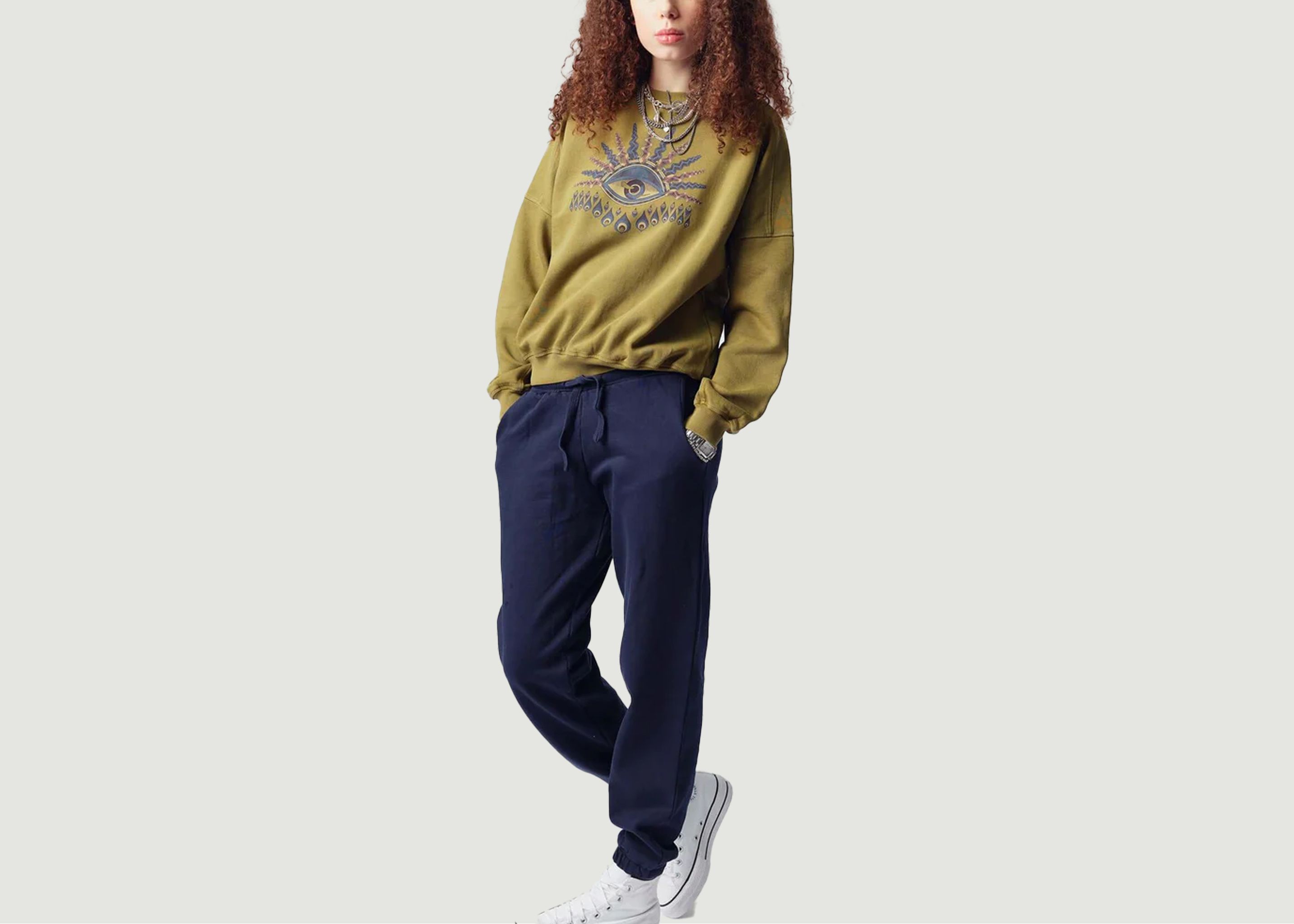 Evie jogging trousers in organic cotton GOTS - komodo