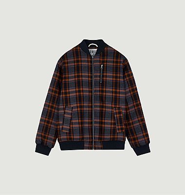 Organic cotton bomber jacket with Misty check