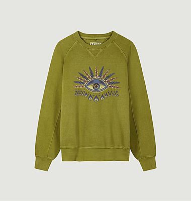 Sweatshirt aus organischer Baumwolle mit Anton-Augen-Print