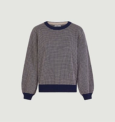 Organic cotton sweater geometric pattern Hope
