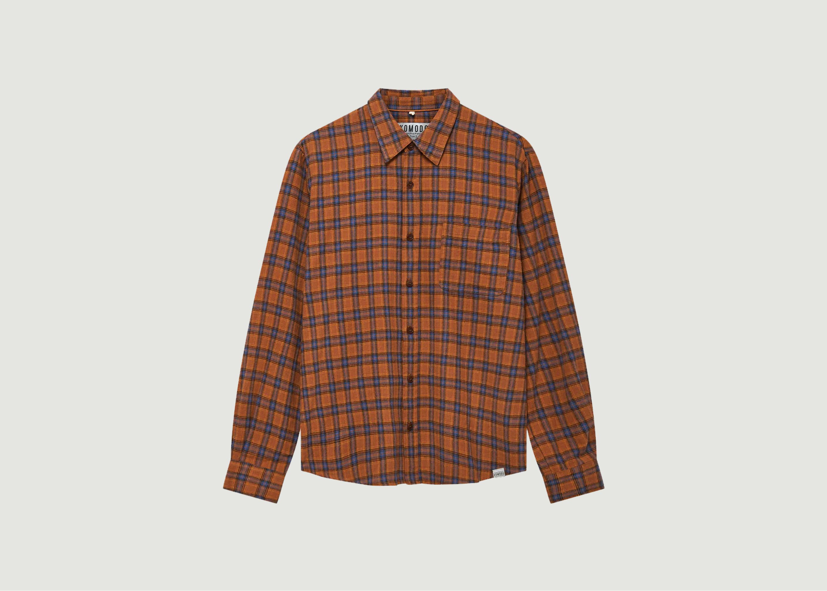 Santi - Organic Cotton Flannel Shirt - komodo