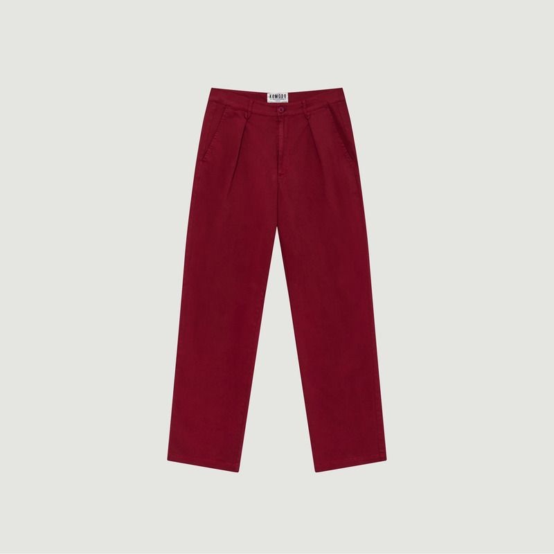 Bowie - Loose Fit Organic Cotton Twill Trouser - komodo