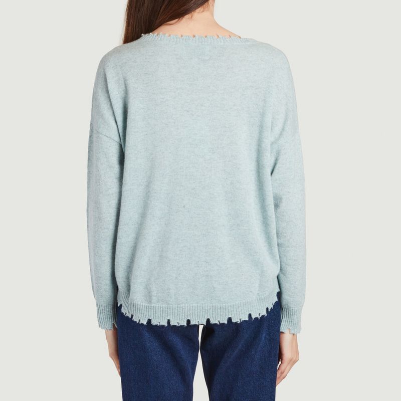 Mela cashmere sweater with cut edges  - Kujten