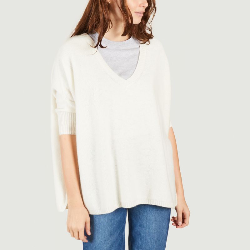 Oversized cashmere sweater with 3/4 sleeves Sanson - Kujten
