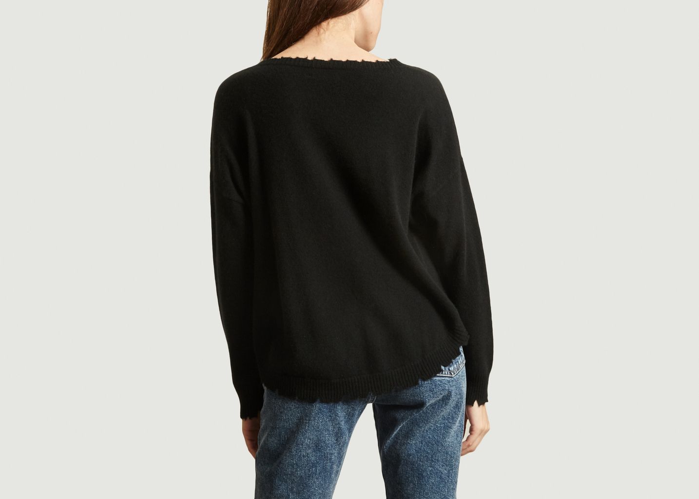 Mela H cashmere sweater with torn edges - Kujten