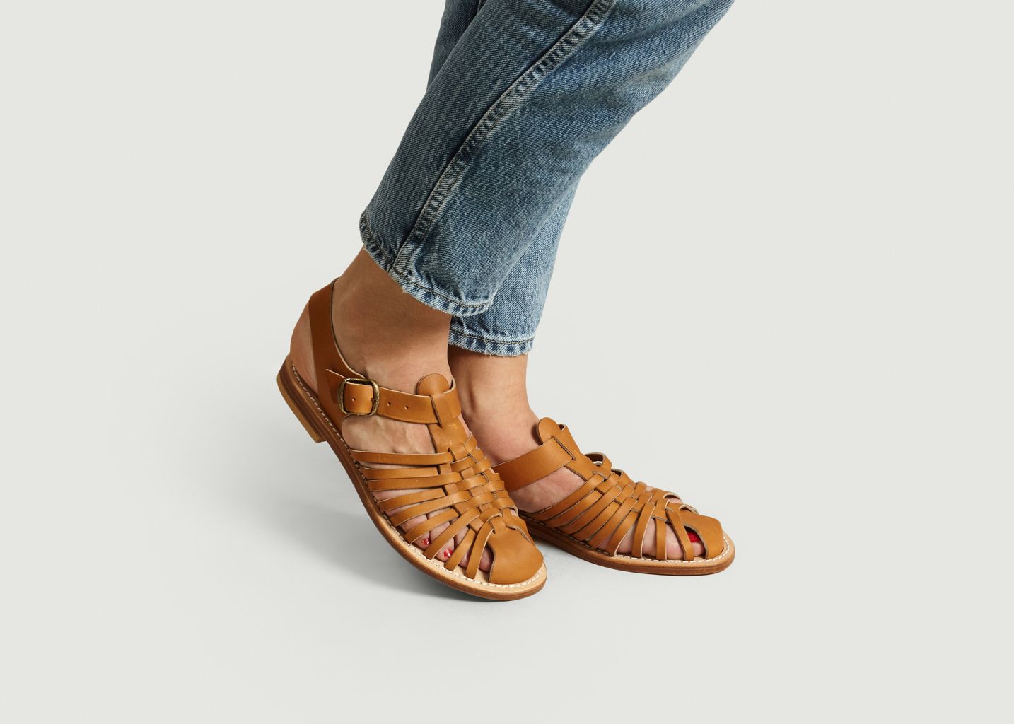 Sandales en cuir de veau Cilaos - La Botte Gardiane