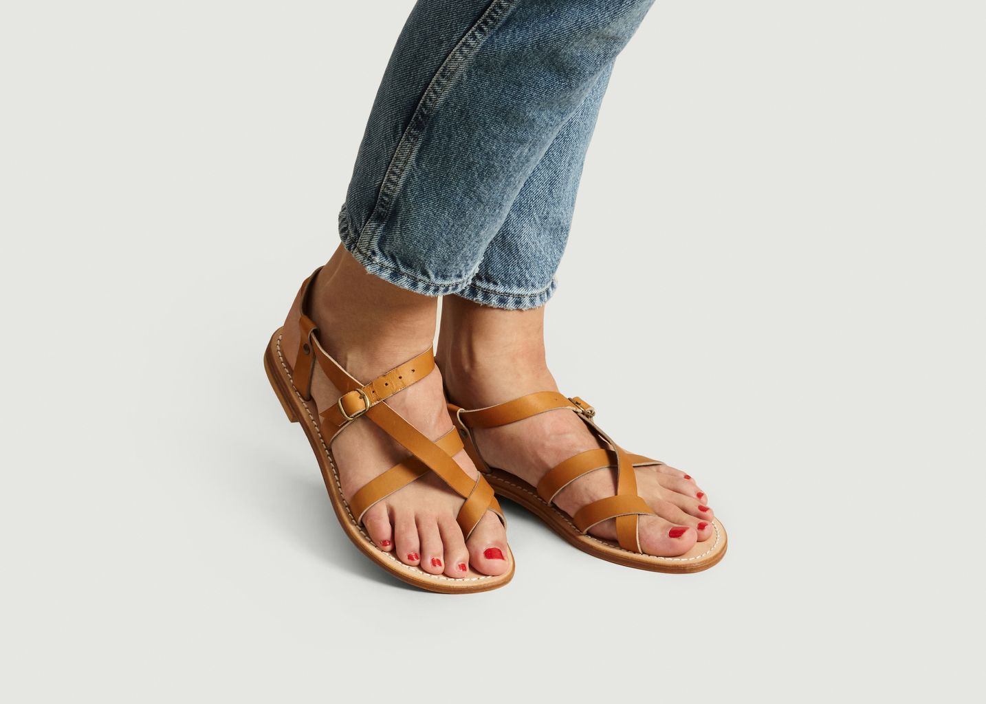 Sandales en cuir de veau Croisette - La Botte Gardiane