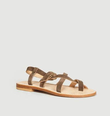 Sandales en cuir suédé Croisette