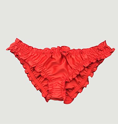 Red satin panties