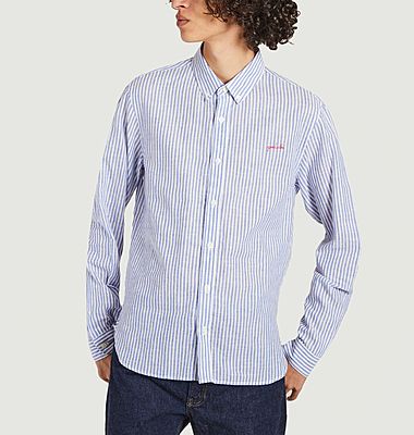 Good Vibe Malesherbes embroidered striped shirt