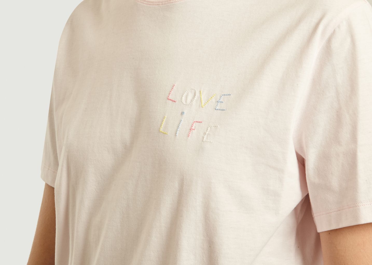 Besticktes T-Shirt Love Life - Maison Labiche