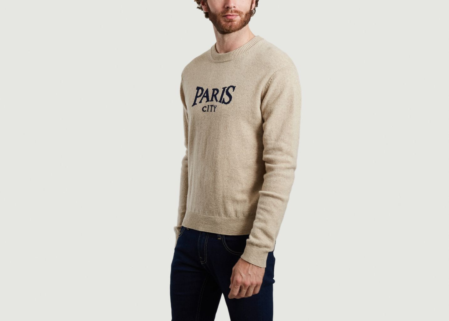 Pull en laine mérinos intarsia Paris City - Maison Labiche