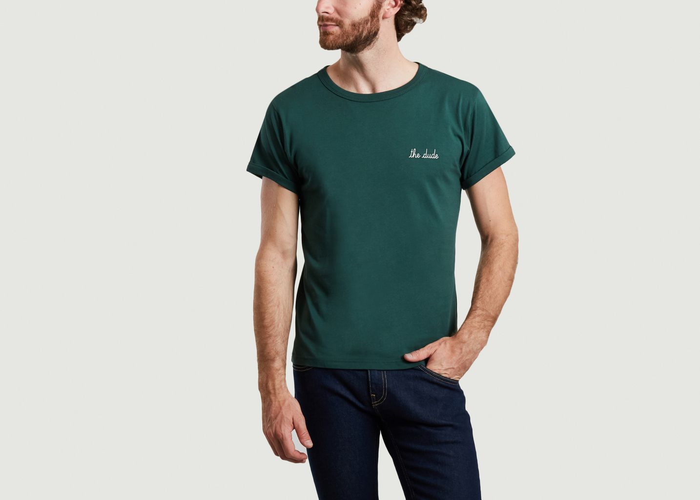 T-shirt brodé en coton bio The Dude - Maison Labiche