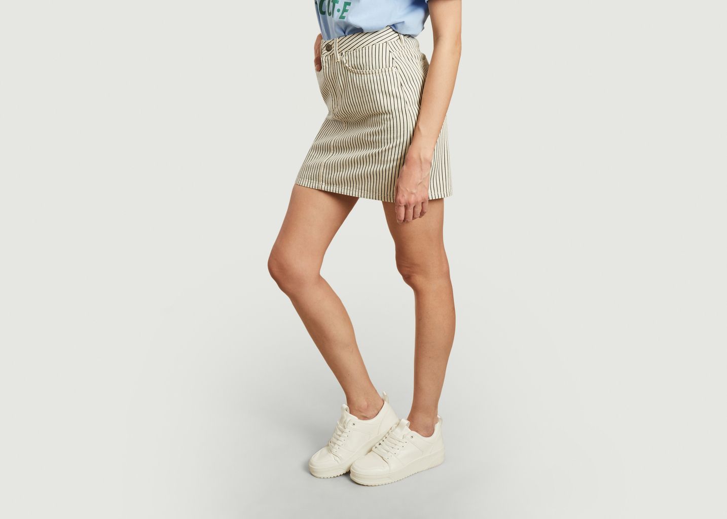 Cotton canvas striped short skirt - Lacoste