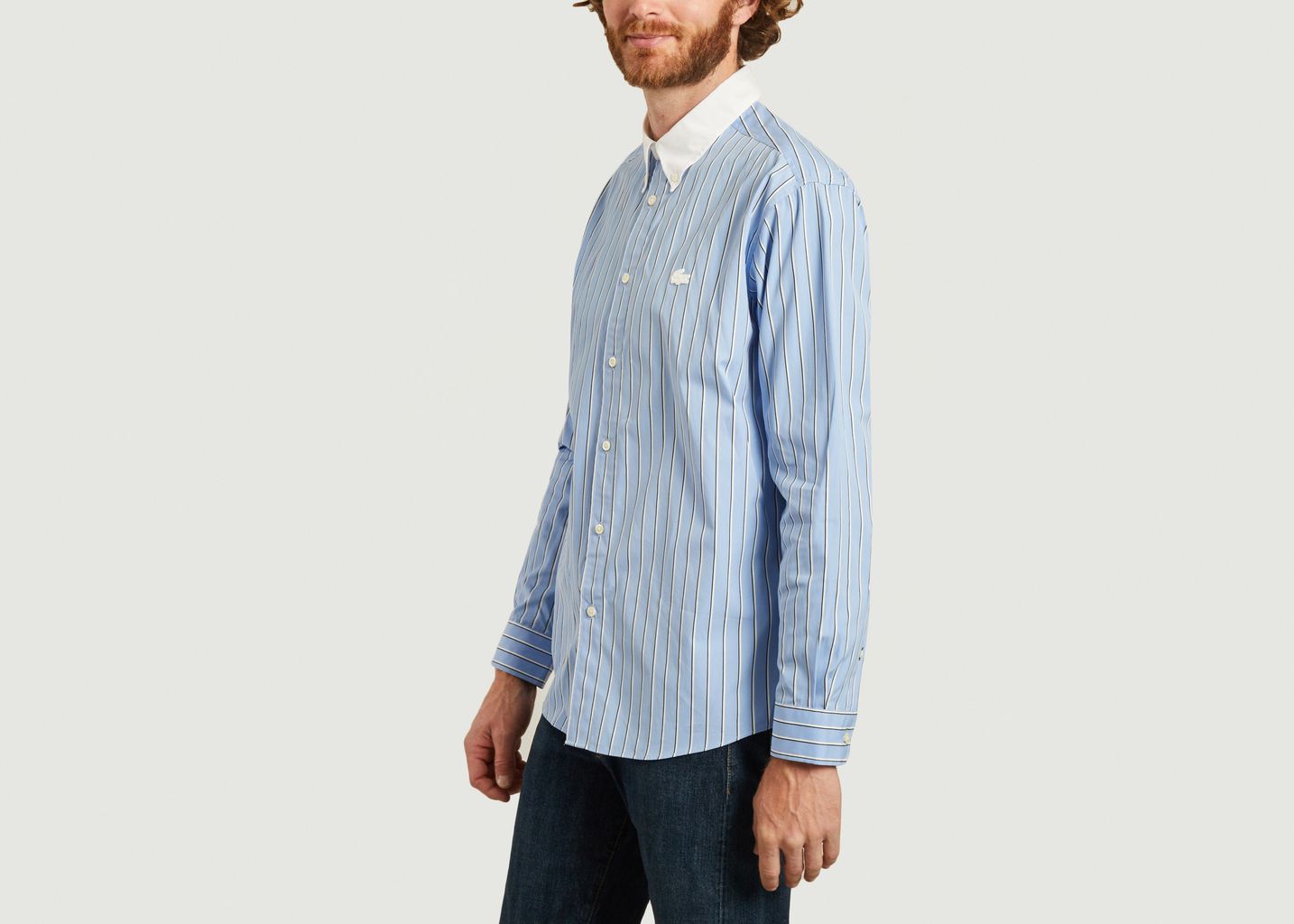 Chemise rayée coupe relax en coton - Lacoste