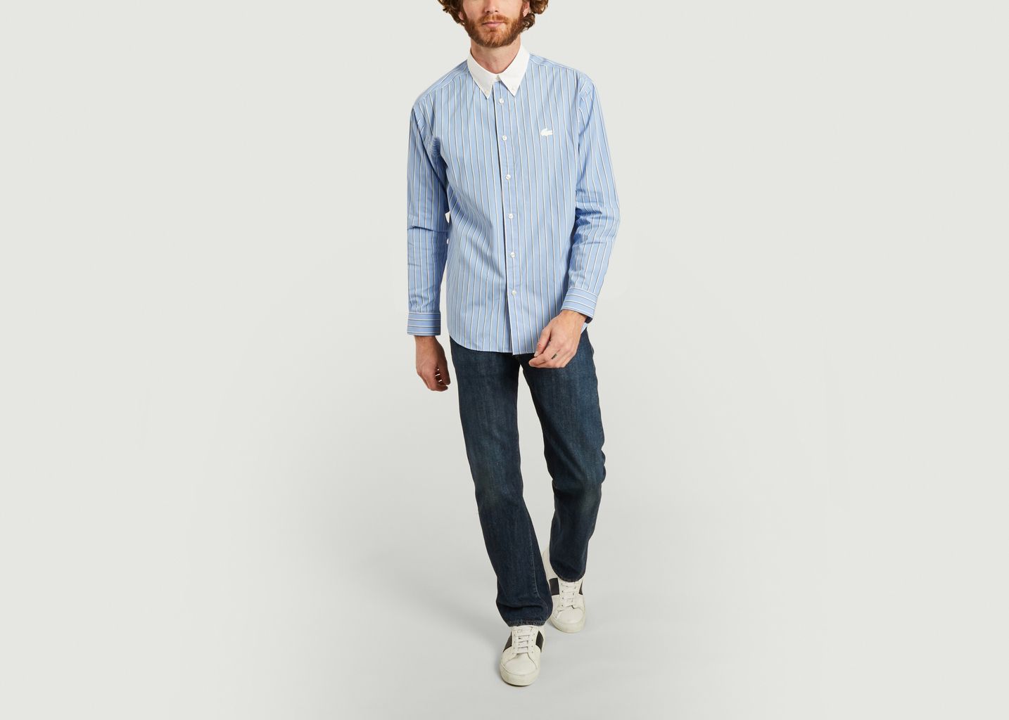 Chemise rayée coupe relax en coton - Lacoste
