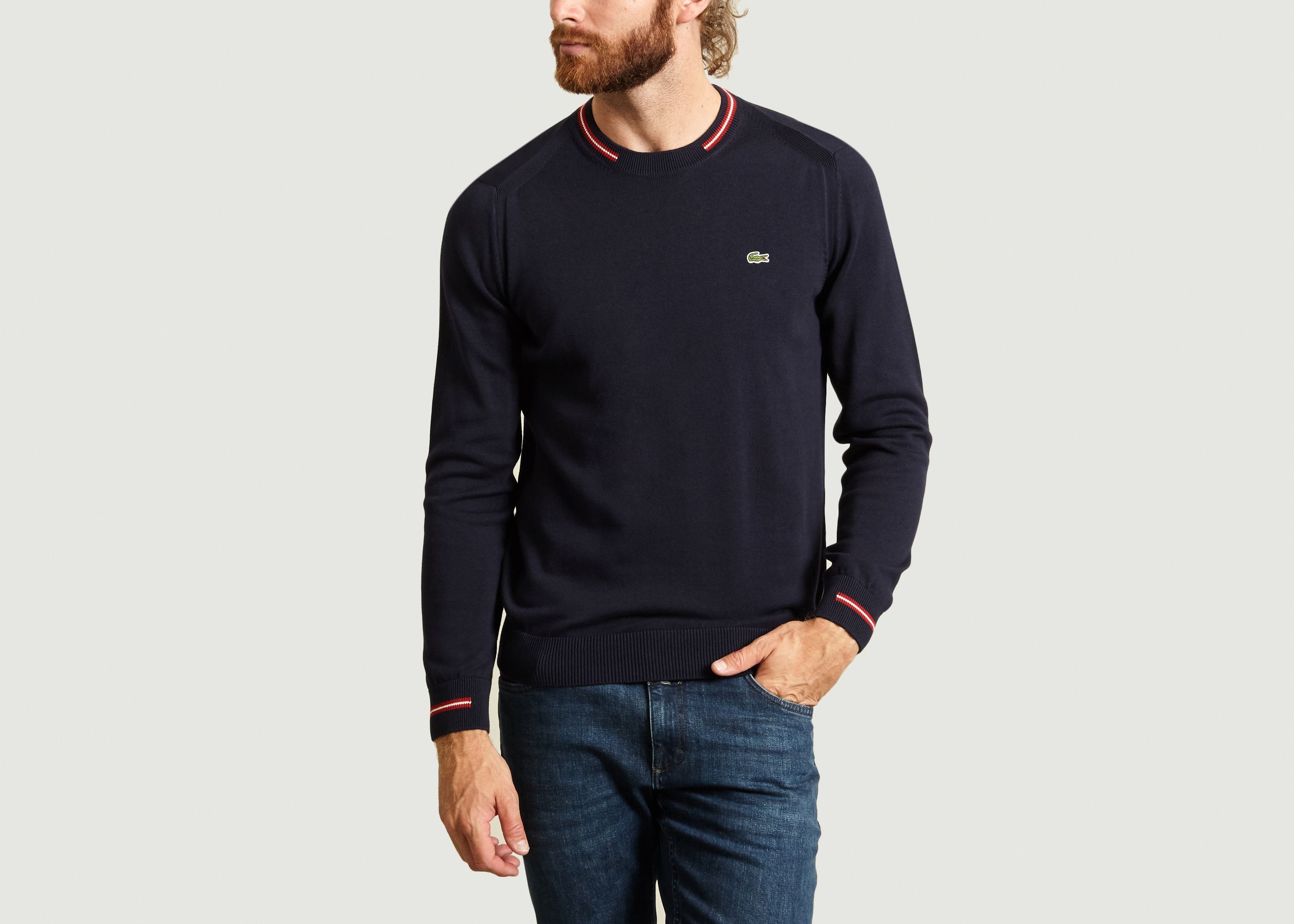 sweat bleu marine lacoste