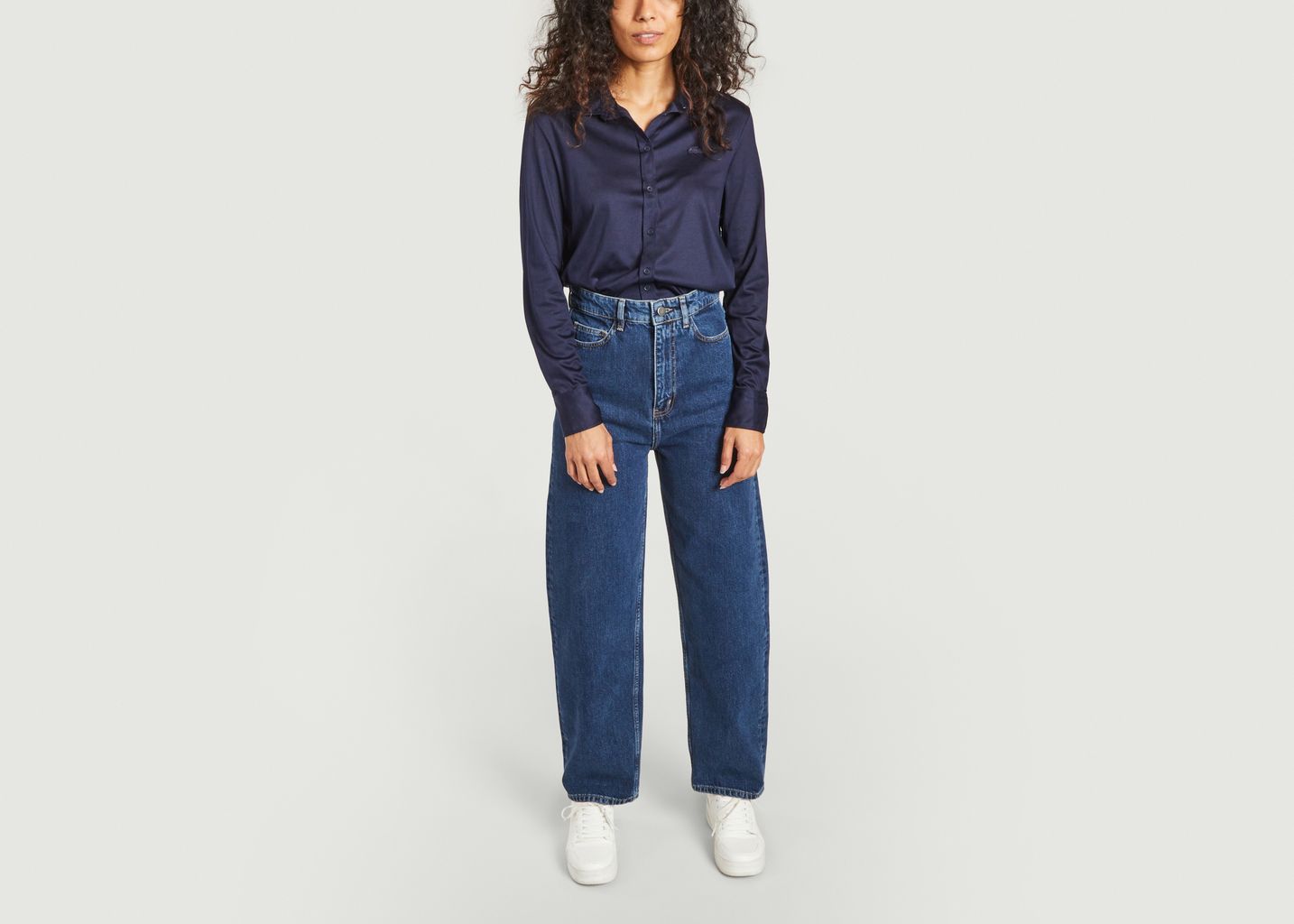 Polo manches longues loose en coton pima - Lacoste