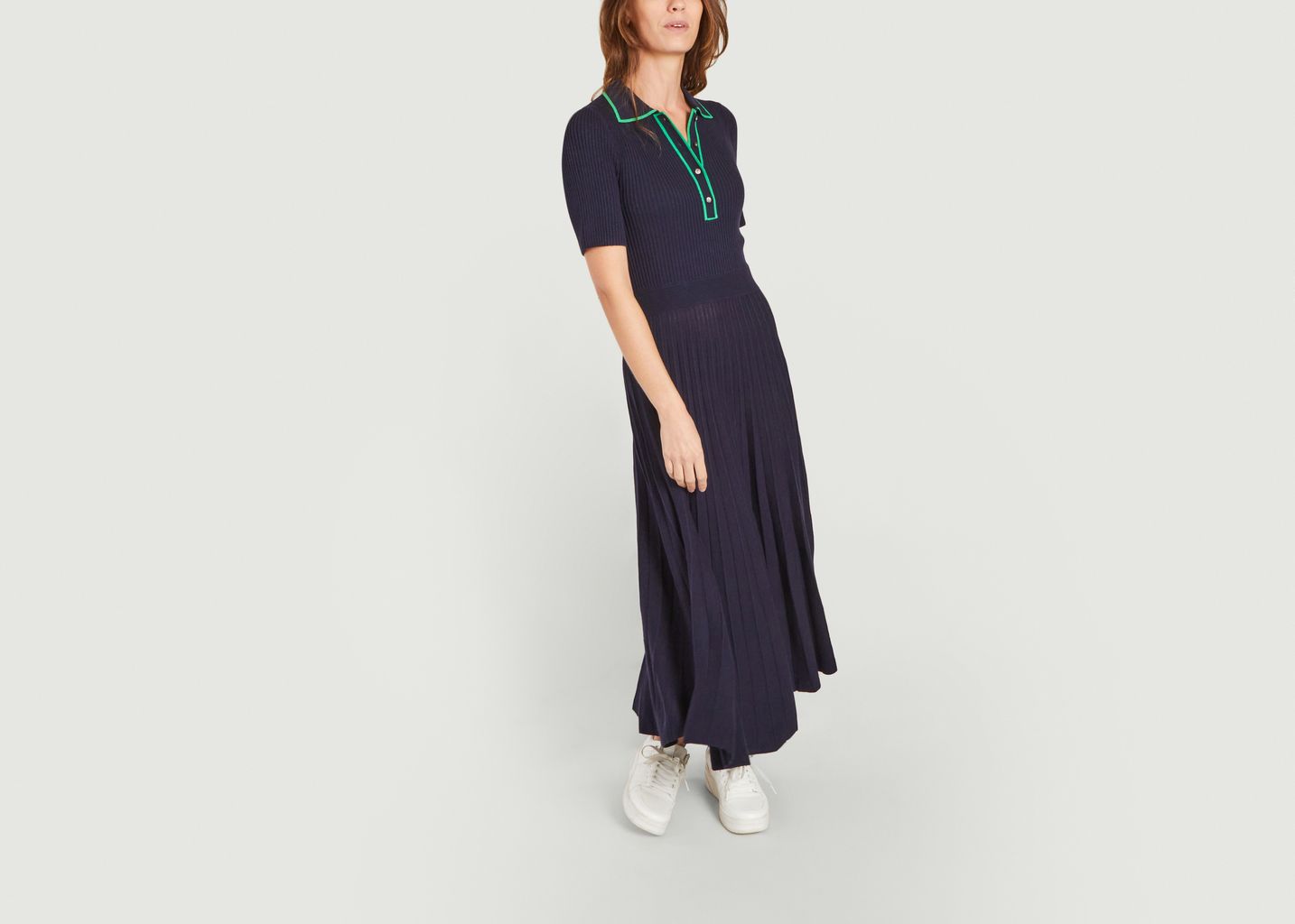 Robe polo midi plissée manches 3/4 - Lacoste