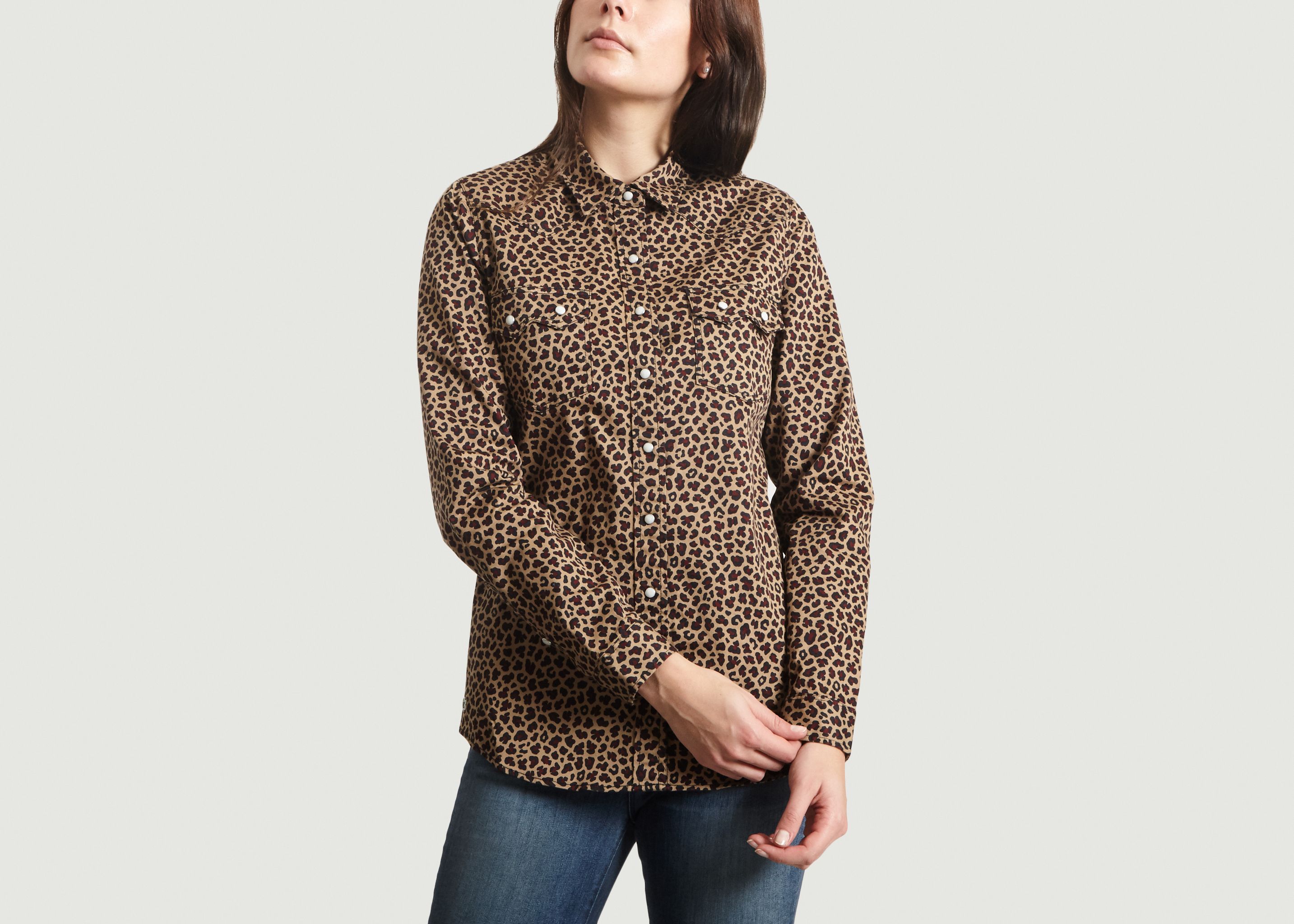 Fit Slim Léopard Fauve Chemise LiveL'exception Lacoste Print 0wkPnO