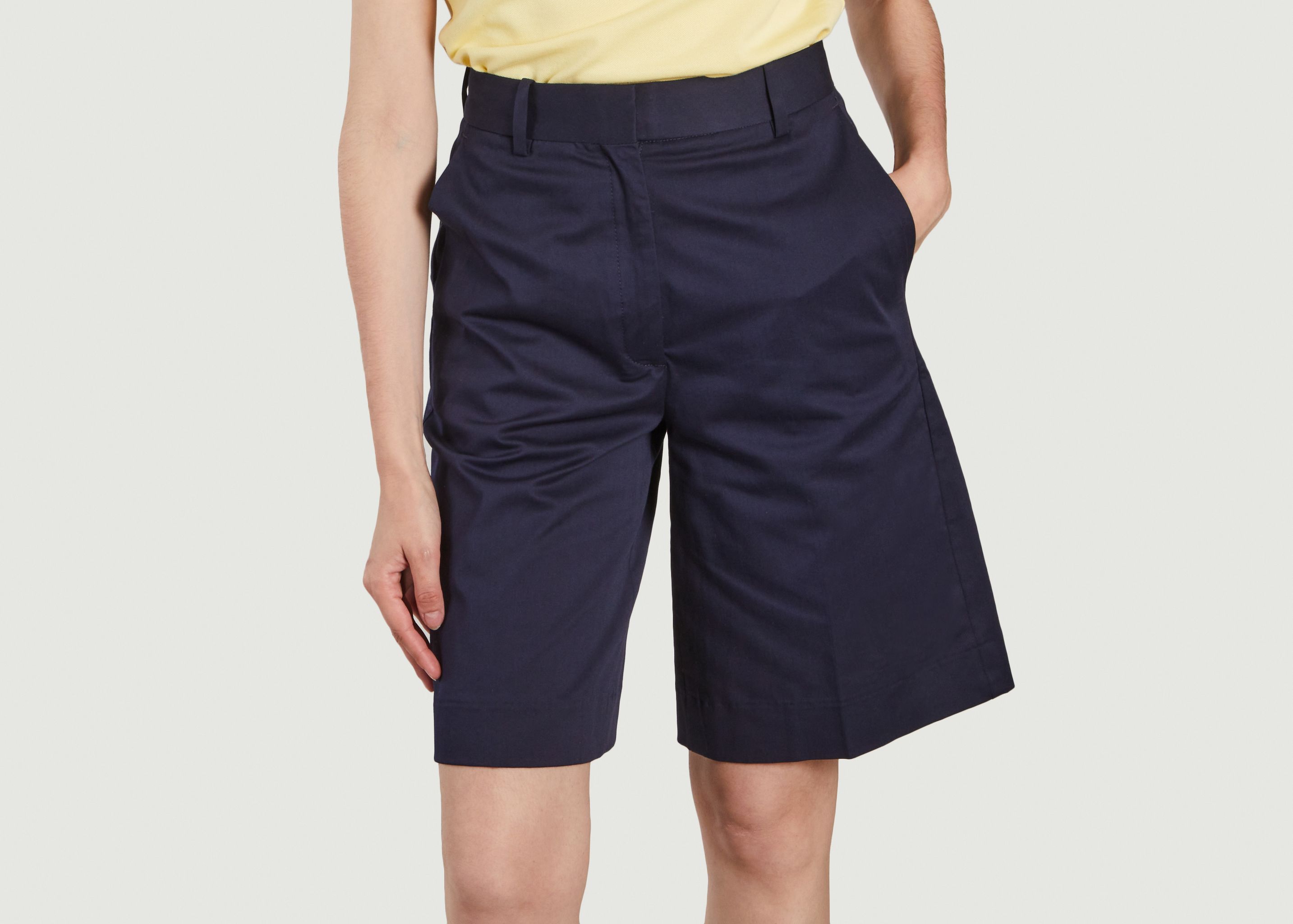 Bermuda-Shorts mit hoher Taille und Falten aus Stretch-Baumwolle - Lacoste